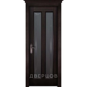 Межкомнатная дверь массив ольхи ОКА Сорренто венге остеклённая