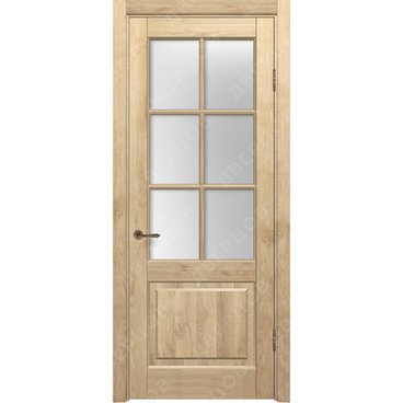 Межкомнатная дверь массив дуба без сучка Дверцов Ливорно ПО-6 остеклённая