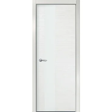 Межкомнатная дверь шпон ID HL бьянко с белым стеклом