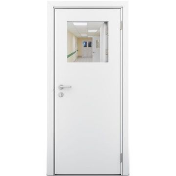 Влагостойкая дверь белая с открывающимся окном