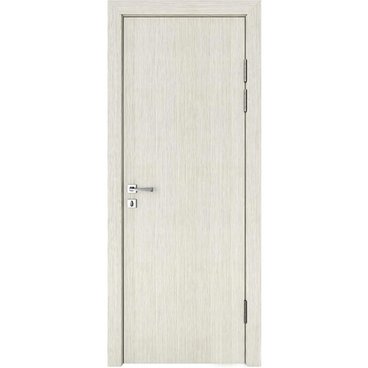Звукоизоляционная дверь DG-600 ПВХ белая лиственница 42 дб AL кромка авто порог