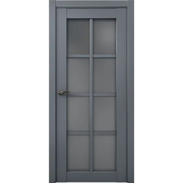 Межкомнатная дверь экошпон Кобальт 22 антрацит остеклённая