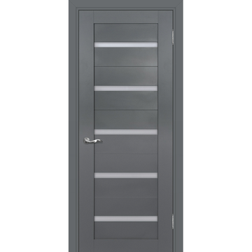 Межкомнатная дверь экошпон Profilo Porte PSC-7 графит стекло сатинат белый