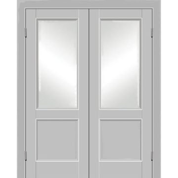 Двустворчатая распашная дверь Кобальт 33 манхэттен остеклённая