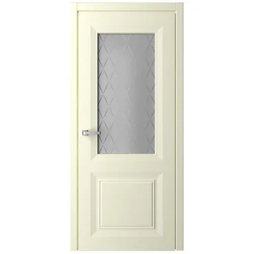 Межкомнатная дверь эмаль Стиль Богема слоновая кость остеклённая