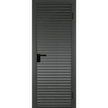 Межкомнатная алюминиевая дверь 12AG серая ночь остеклённая