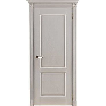 Межкомнатная дверь массив дуба ОКА Селена эмаль слоновая кость глухая