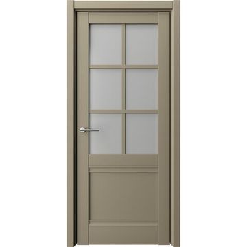 Межкомнатная дверь Киото винил серый со стеклом