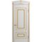 Межкомнатная дверь массив бука Viporte Неаполь белая эмаль патина золото глухая