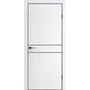 Межкомнатная дверь экошпон ДП-52 white pearl AL чёрная кромка глухая
