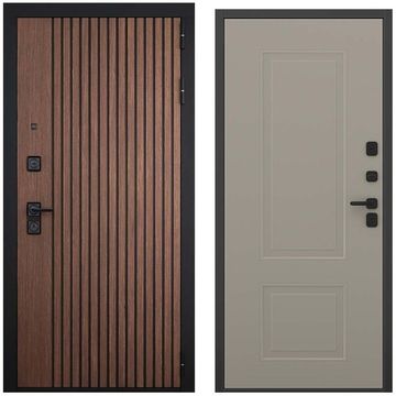 Входная дверь Шторм американский орех чёрный кварц панель кобальт