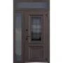 Входная двустворчатая дверь Исландия Термо AG 6004 RAL 8019 шоколад RAL 9016 белый L тип 5