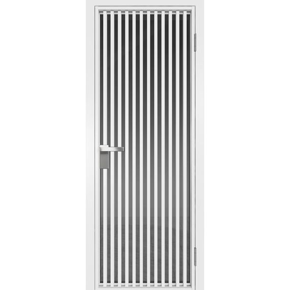 Межкомнатная алюминиевая дверь 11AG белая матовая RAL 9003 остеклённая