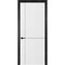 Фото белой двери Графика 3 с чёрным наличником