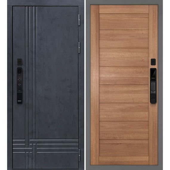 Входная дверь Осло смарт бетон антрацит панель сборная миндаль