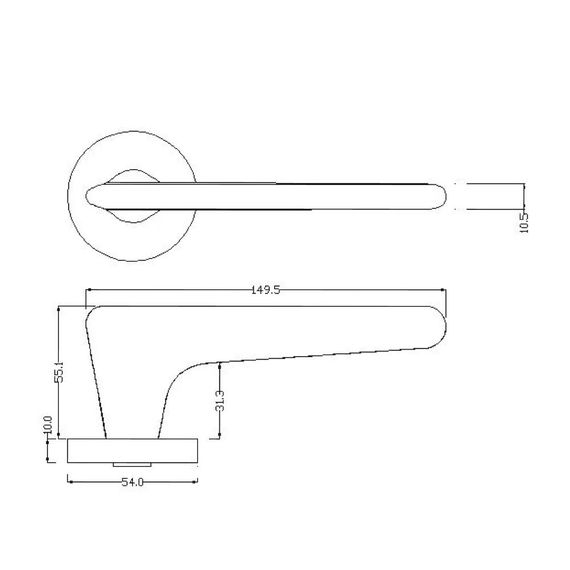 Размеры дверной ручки GIGI ZR
