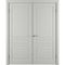 Фото глухой двухстворчатой распашной двери Бриз светло-серая эмаль