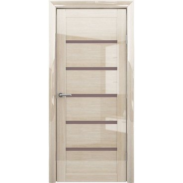 Межкомнатная дверь глянцевая Albero Вена глянец мокко стекло бронзовое