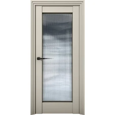 Межкомнатная дверь Никель 5 силк грей со стеклом