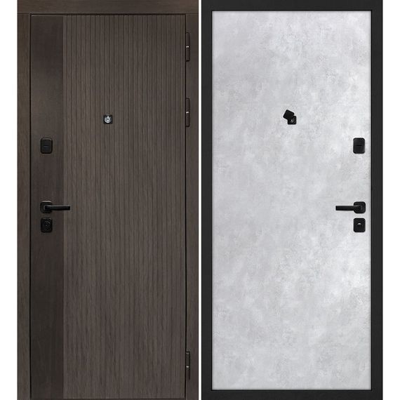 Входная дверь Вертикаль дымчатый камень дуб морёный панель гладкая бетон