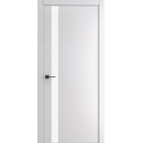 Межкомнатная дверь Porta-51 4AF белая Shellac White Al кромка в цвет со стеклом