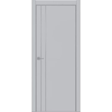 Межкомнатная дверь экошпон Uberture Tamburat 4105 манхеттен кромка алюминиевая матовая глухая