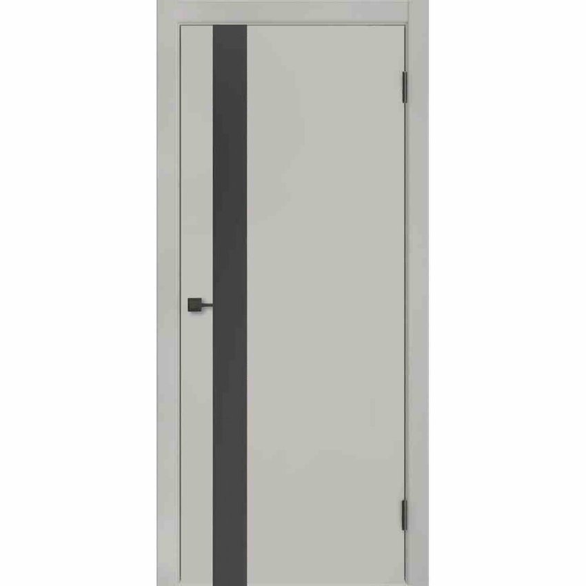 Межкомнатная дверь экошпон ДП-46 gray silk остеклённая
