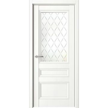 Межкомнатная дверь Византия винил белый со стеклом