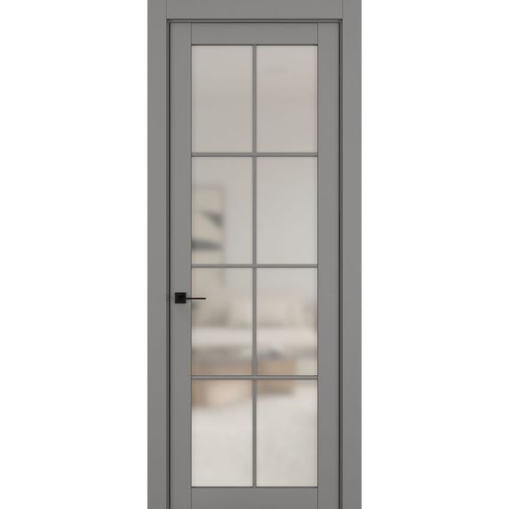 Фото межкомнатной двери керамик NC 5 серый остеклённая