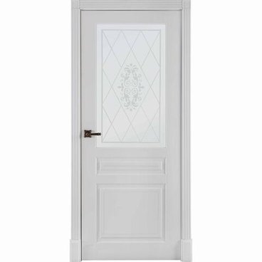 Межкомнатная дверь эмаль Турин белая остеклённая