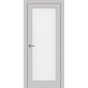 Межкомнатная дверь экошпон Турин 501.2 пепельный остеклённая