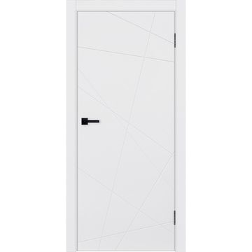 Межкомнатная дверь эмаль Мальта L-6 белый RAL 9003 глухая