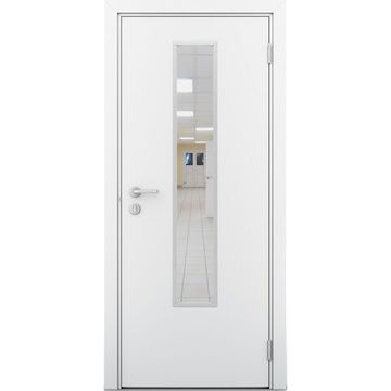 Влагостойкая дверь белая остеклённая модель 2