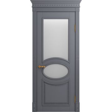 Межкомнатная дверь массив бука Viporte Лацио тауп остеклённая