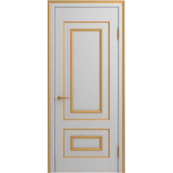Межкомнатная дверь массив бука Viporte Неаполь аворио патина золото глухая