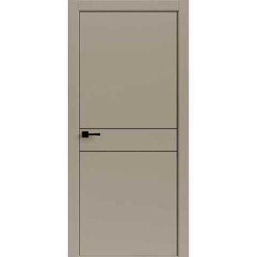 Межкомнатная дверь Light Geometry 4309 лофт мокко кромка ABS чёрная глухая