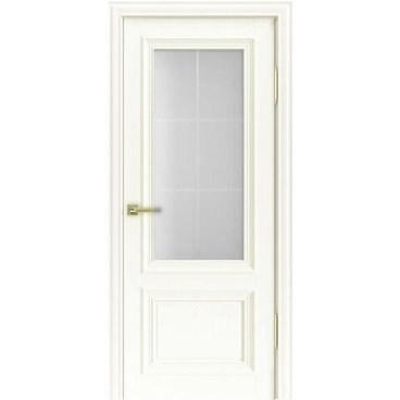 Межкомнатная дверь экошпон 81002 дарк вайт остёкленная