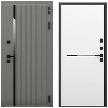 Входная дверь Пиано S антрацит силк панель горизонт