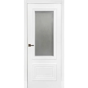 Межкомнатная дверь эмаль Престиж 12 белая остеклённая