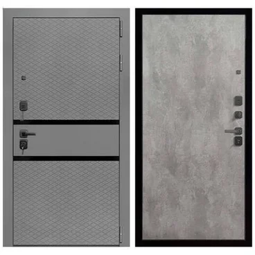 Входная дверь Президент Тренд ПВХ силк титан панель ПВХ меламин цемент светлый