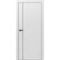 Межкомнатная дверь ПЭТ Silk-5 светло-серая кромка ABS чёрная молдинг