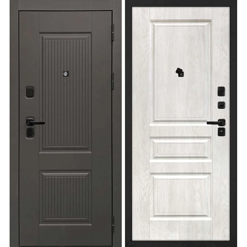 Входная дверь Линея-214 панель фрезерованная дуб жемчужный