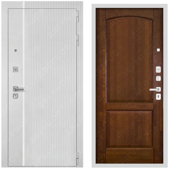 Входная дверь Президент Лайн ПВХ белый матовый панель фоборг