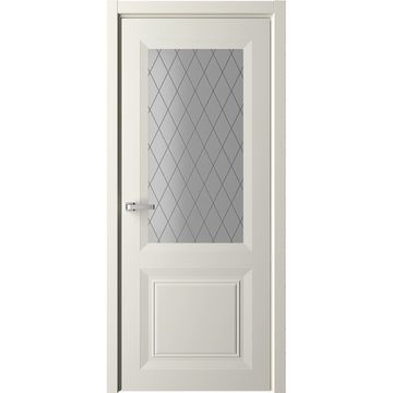 Межкомнатная дверь эмаль Стиль Богема латте остеклённая