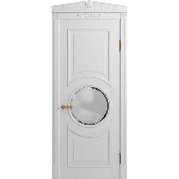 Межкомнатная дверь массив бука Viporte Лацио Амбиенте белая эмаль остекление 4