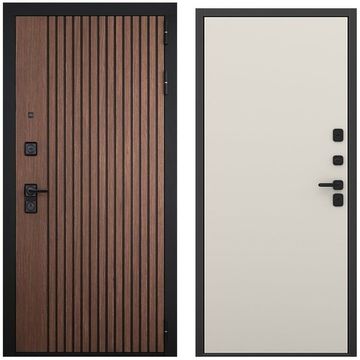 Входная дверь Шторм американский орех чёрный кварц панель гладкая