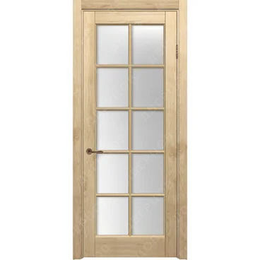 Межкомнатная дверь массив дуба без сучка Дверцов Кастро ПО-10 остеклённая