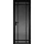 Межкомнатная алюминиевая дверь 5AG чёрная матовая RAL 9005 остеклённая