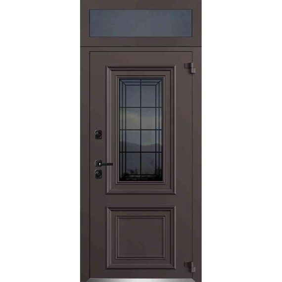 Входная двустворчатая дверь Исландия Термо AG 6004 RAL 8019 шоколад RAL 9016 белый тип 4