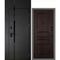 Входная дверь с фальшфрамугой Сити-1Ф панель фрезерованная PR-150 дуб морёный